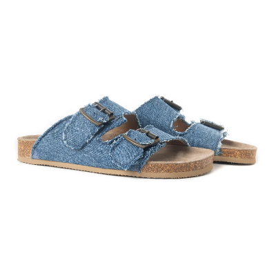 Blue Ridge Denim Sandals In Dusty Indigo Myra Bag Sandals Slip On