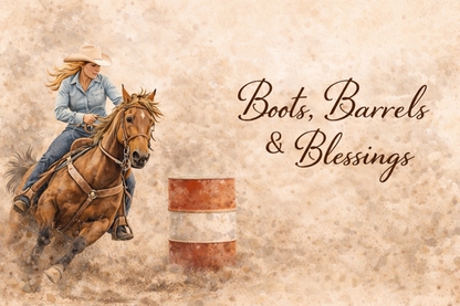 Boots, Barells and Blessings tumbler 20 oz Dpuble Walled Cleaning brush and Straw gift boxes Blonde, Brown or red hair options