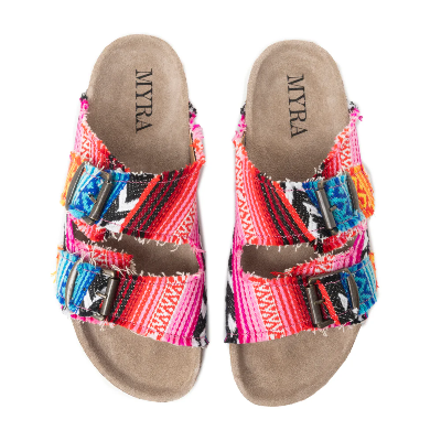 Ridge Denim Sandals In Multicolor Myra Bag Sandals Slip On
