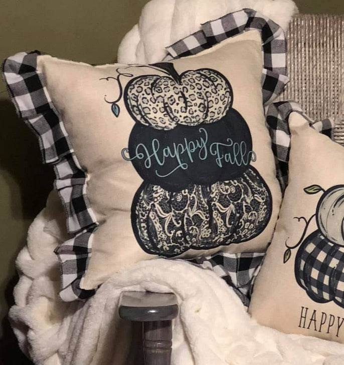 Fresh Pumpkin Patch Throw Pillows - Graced By The South