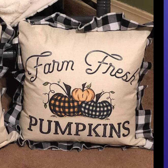 Fresh Pumpkin Patch Throw Pillows - Graced By The South