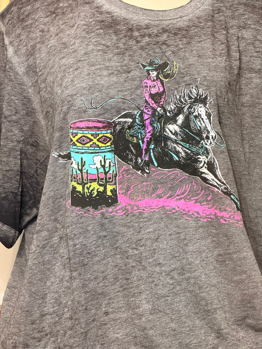 Smooth is Fast Neon Barrel Racer Graphic Tee