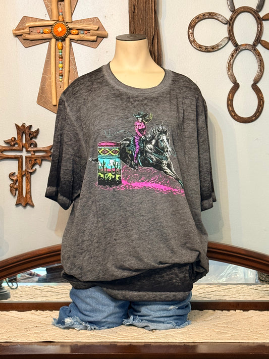 Smooth is Fast Neon Barrel Racer Graphic Tee