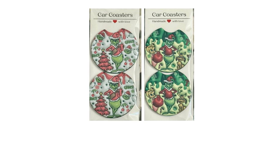 Car coaster Set Pink or Green Grinch - Graced By The South