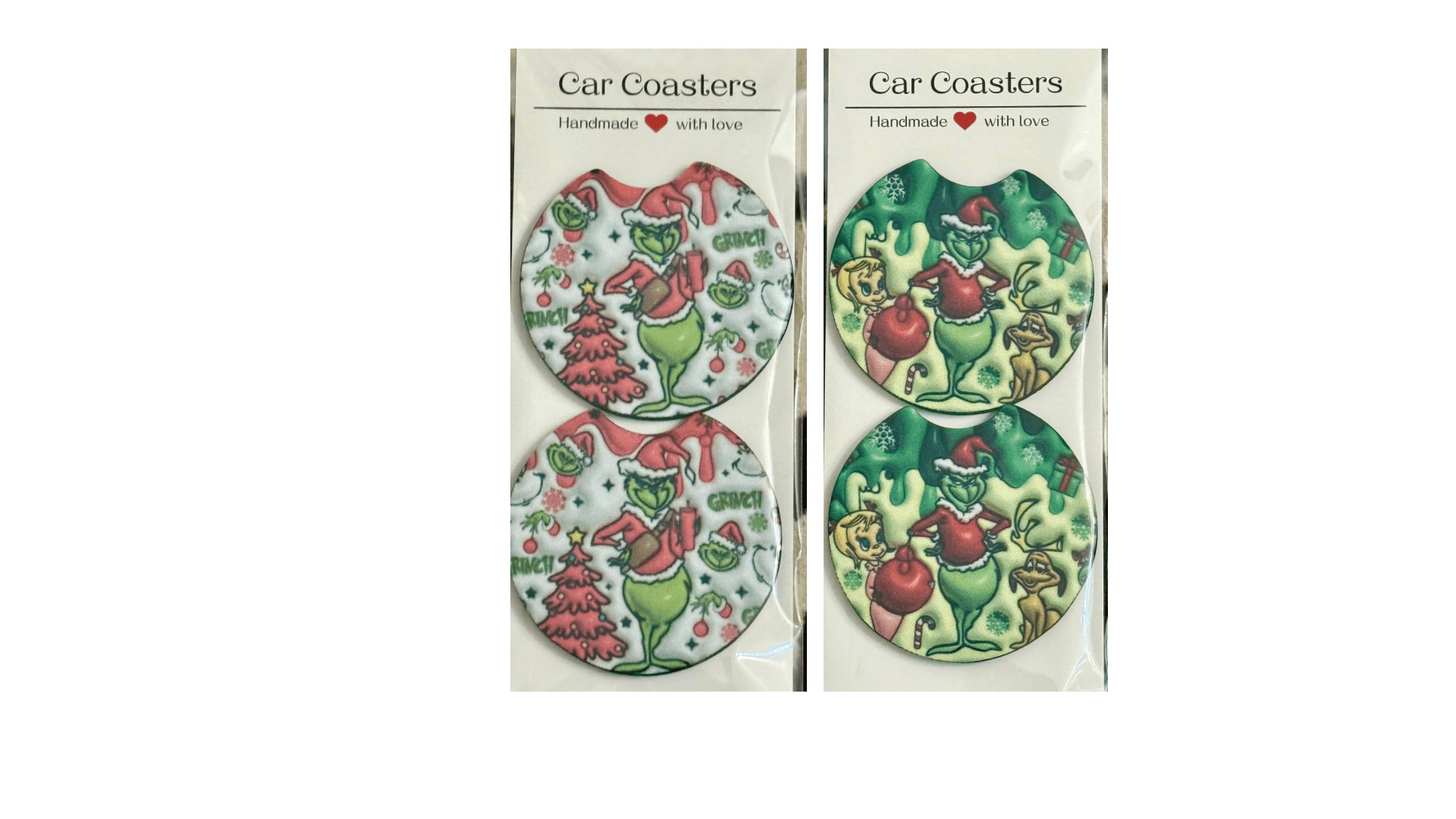 Car coaster Set Pink or Green Grinch - Graced By The South