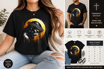 Jesus Crown of Thorns Shirt, Christian Graphic Tee, Faith Based Shirt, Religious T-Shirt, Easter Shirt, Jesus Portrait Tee, Spiritual Gift