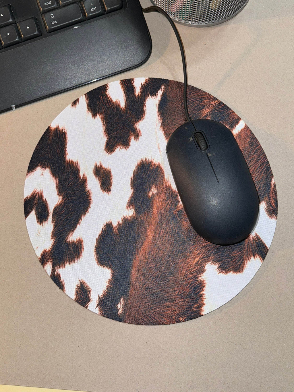 Round Cowprint Mousepad - Graced By The South