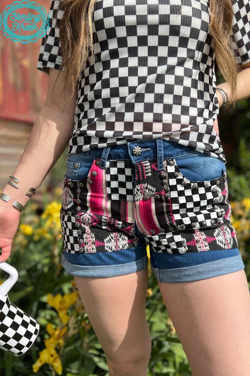 Patched Up Shorts by Sterling Kreek Checked - Graced By The South