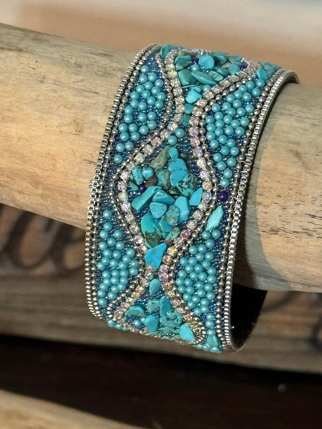 Beaded Cuff Bracelet with Magnetic Clasp - Graced By The South