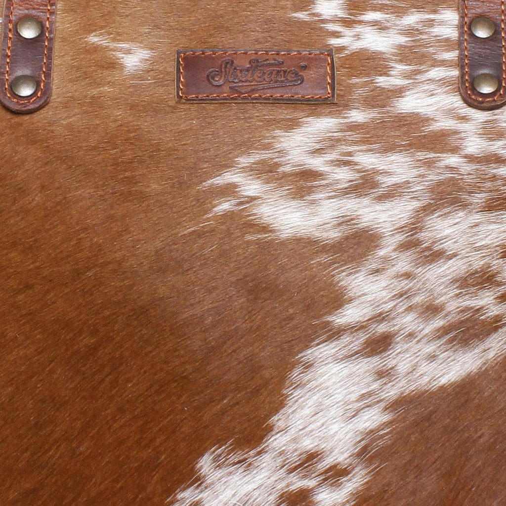 Sixtease Ouzzo/Wax Toronto Cowhide Leather Hairon Tote Bag Purse