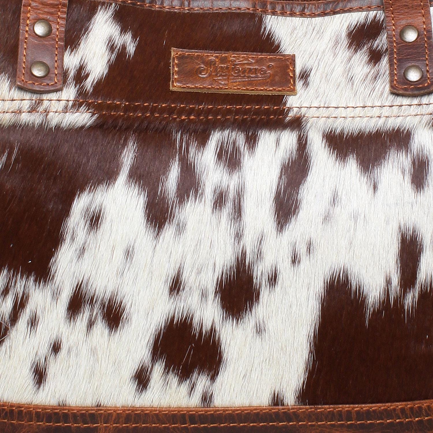 Sixtease Lady First /Wax Toronto Cowhide Leather Hairon Tote Bag Purse