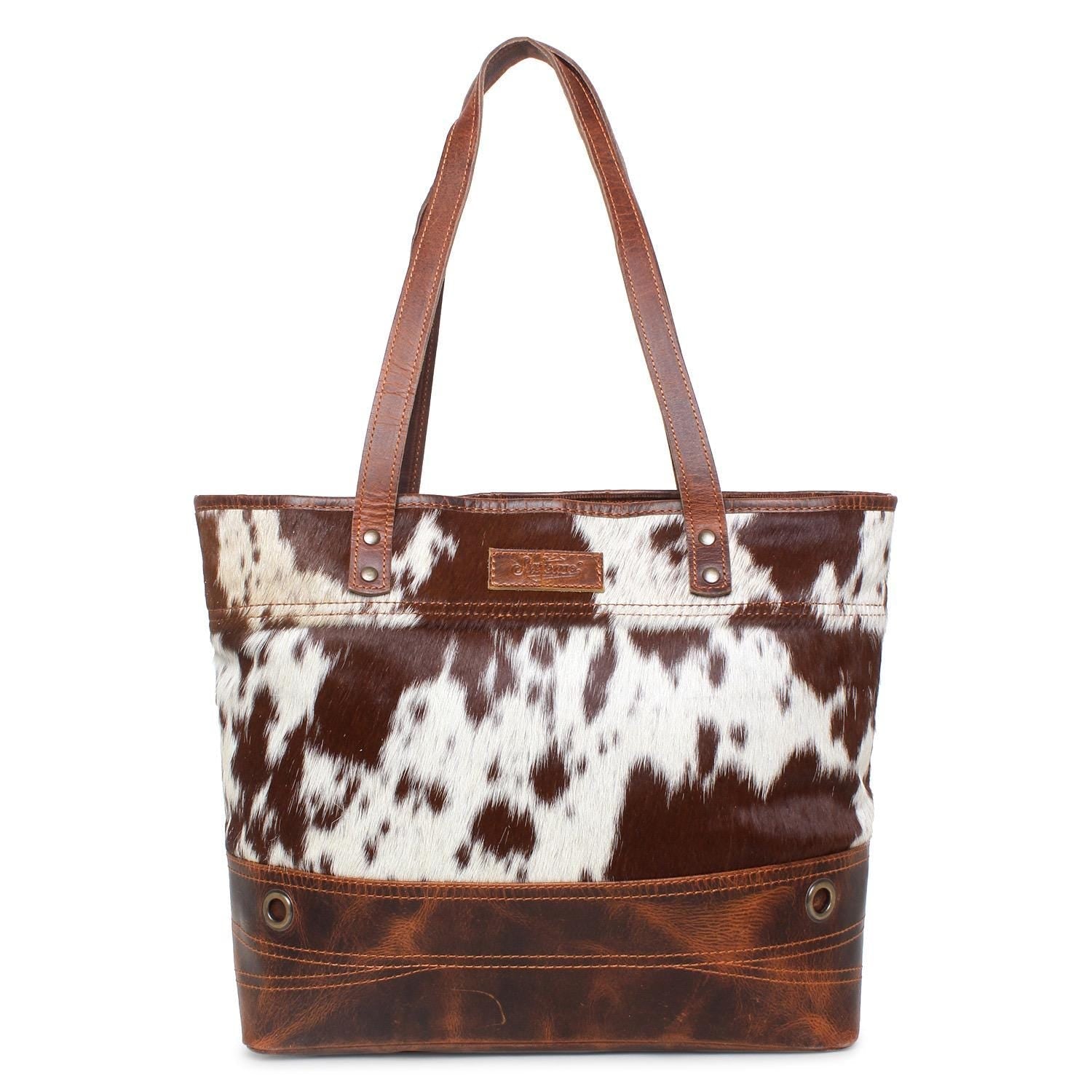 Sixtease Lady First /Wax Toronto Cowhide Leather Hairon Tote Bag Purse