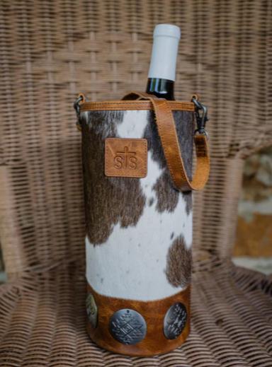 Vaquero Cowhide Single Wine Tote Bag by STS Ranchwear