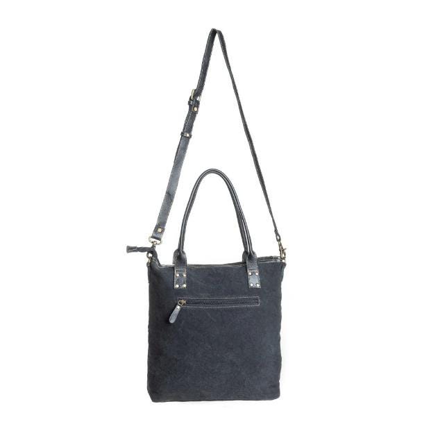 Myra Bag Mesa Maverick Leather Hairon Bag Black and White