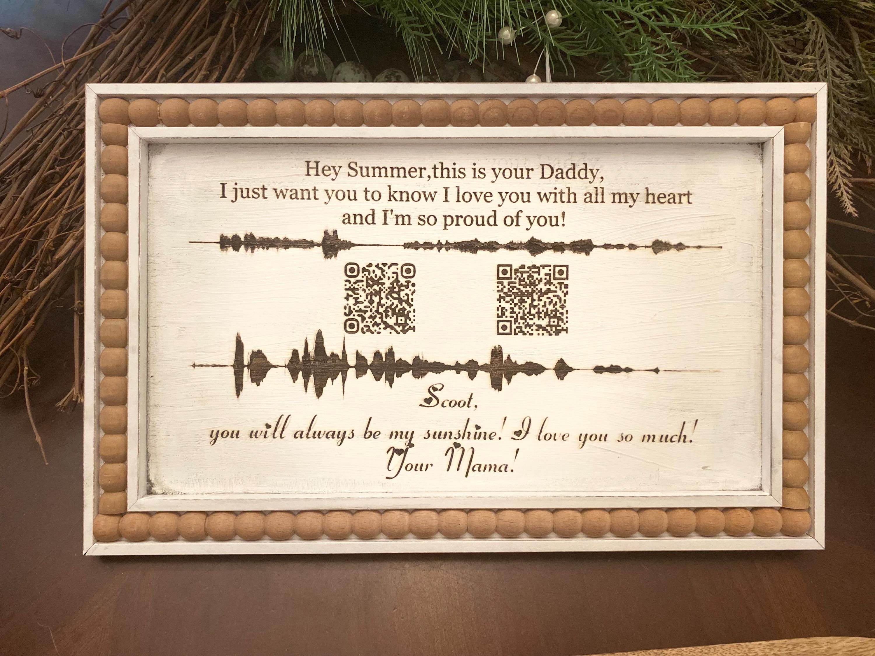Memorial Voice Recorded with sound wave and QR code gift, wall hanging, canvas or gift box - Graced By The South