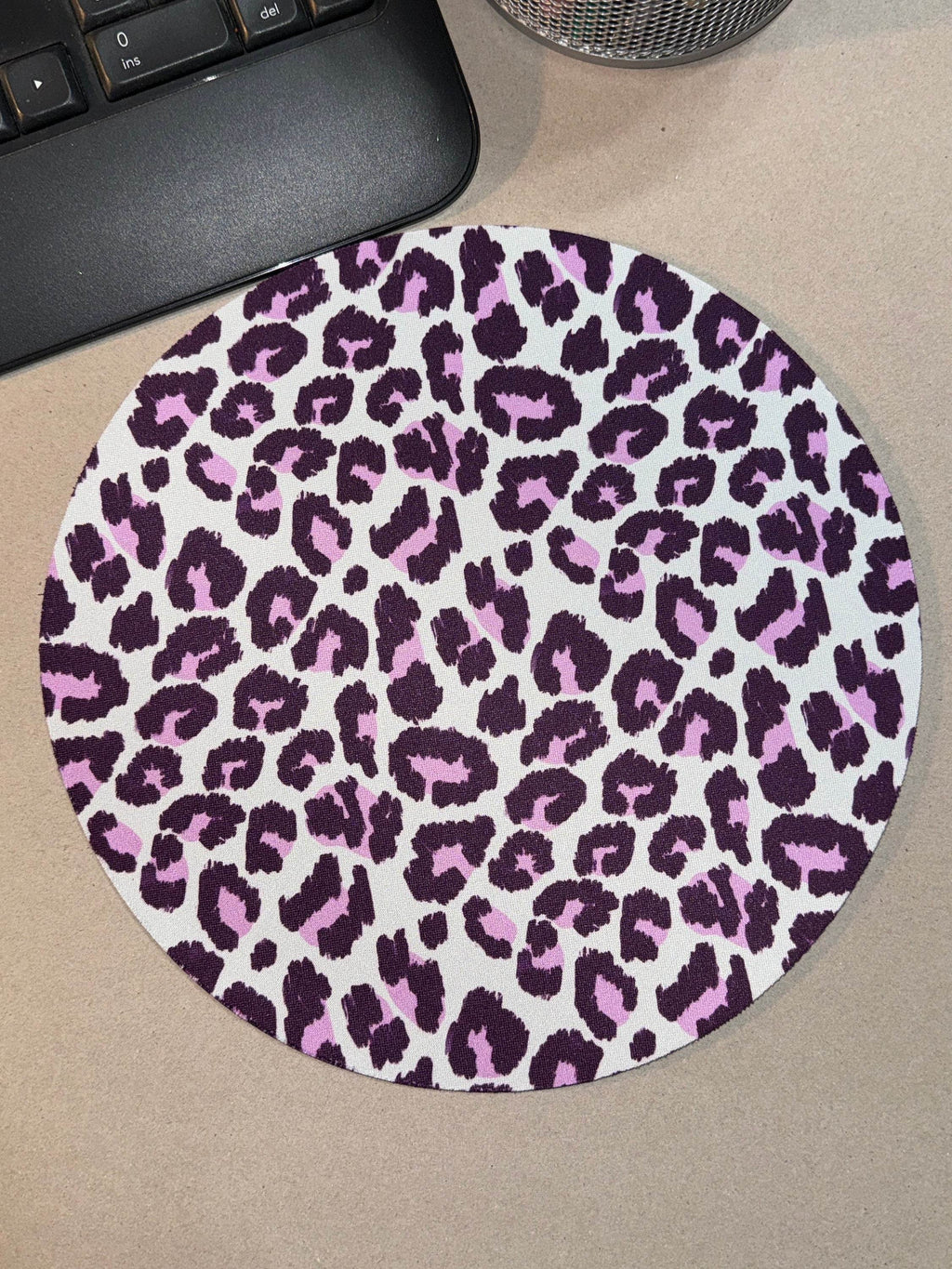 Round pink Leopard Mousepad - Graced By The South