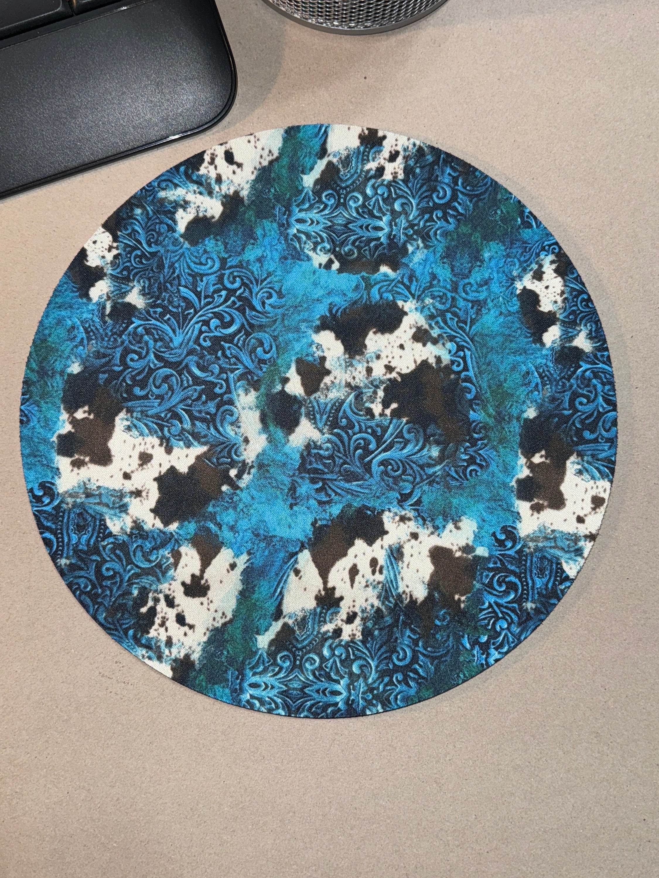 Blue Western Cowprint Mousepad - Graced By The South