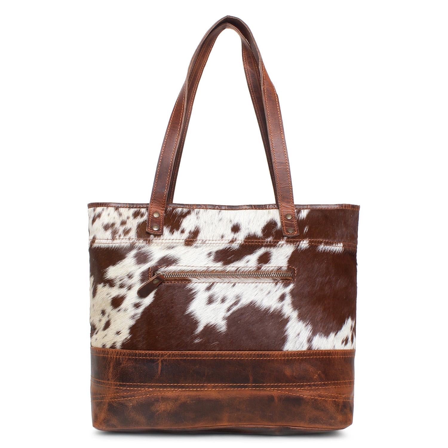 Sixtease Lady First /Wax Toronto Cowhide Leather Hairon Tote Bag Purse