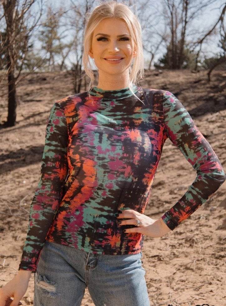 Wild As Her Sterling Kreek Mesh Top - Graced By The South