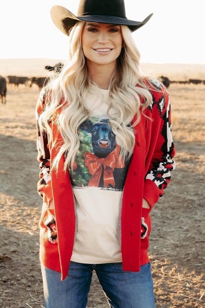 Vintage Vaquera Knit Sweater Red