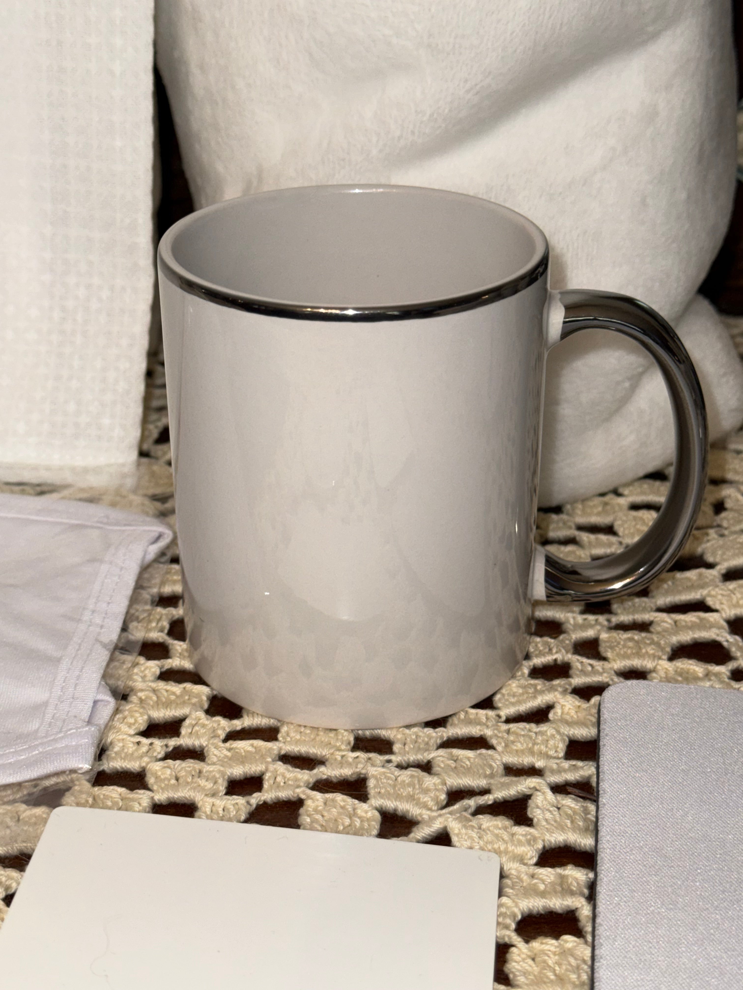 Silver Rim Coffee Cup Blank